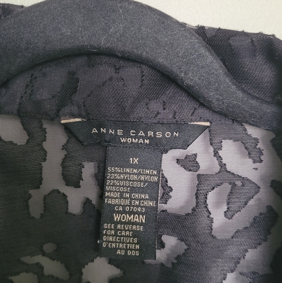 Anne Carson Sheer Patterned Zip Up Jacket Plus Size 1X EUC - Picture 3 of 6